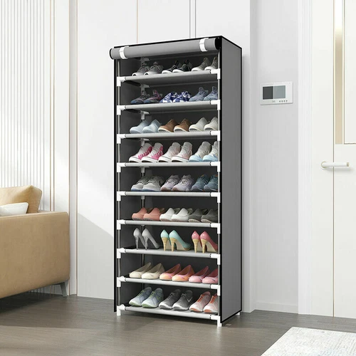 Shoe Rack 10 Layers 9 Shelf Shoes Standing Cabinet